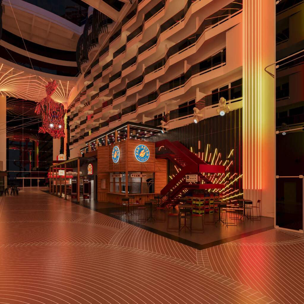 MSC World Asia Pan-Asian On-the-Go food outlet official rendering | MSC World Asia complimentary dining