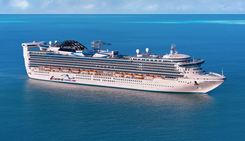 Carnival Adventure cruise ship sailing in the ocean