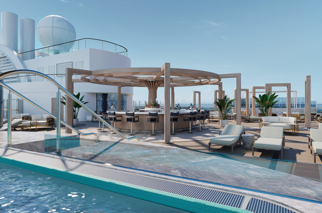 Norwegian Bella Vibe Beach Club adults-only retreat with infinity hot tub