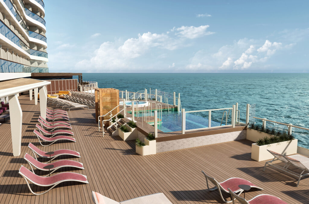 Norwegian Bella Infinity Beach concept with infinity pool and ocean views
