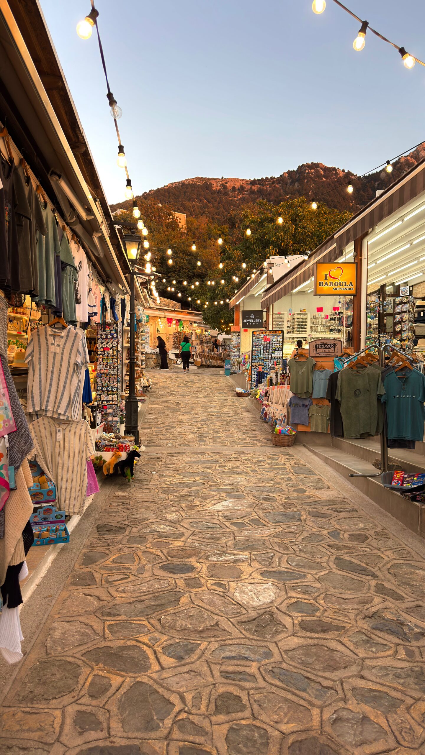 Traditional village street in Zia Kos Greece